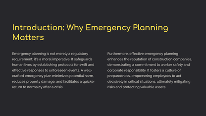 Emergency Planning in Construction Sites: A Comprehensive Guide (Power Point Download)