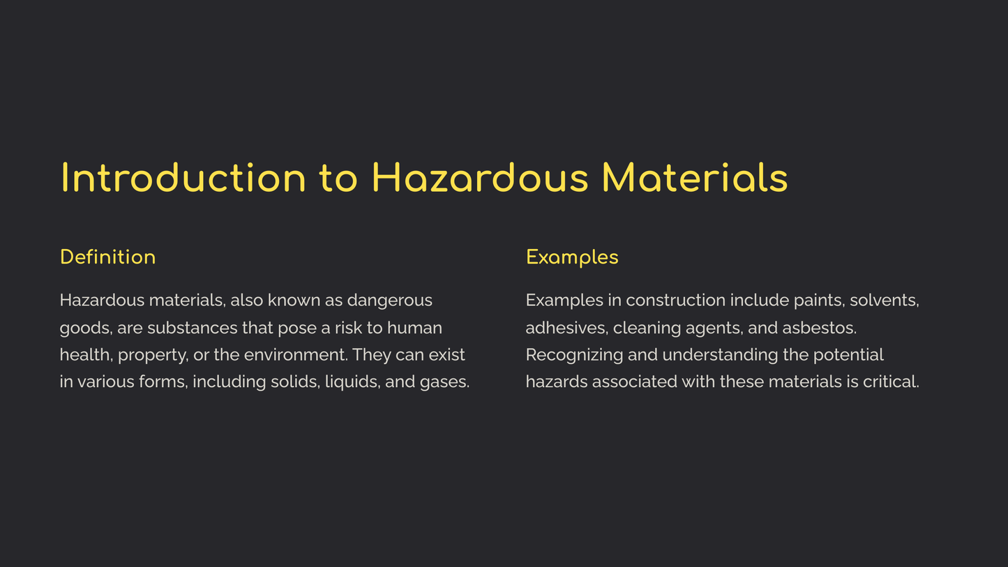 Handling and Storing Hazardous Materials in Construction (Toolbox Download)