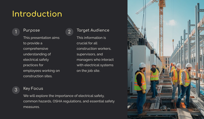 Electrical Safety for Employees in Construction Sites (Power Point Download)