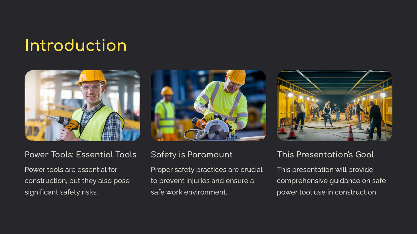 Safe Use of Power Tools in Construction (Power Point Download)