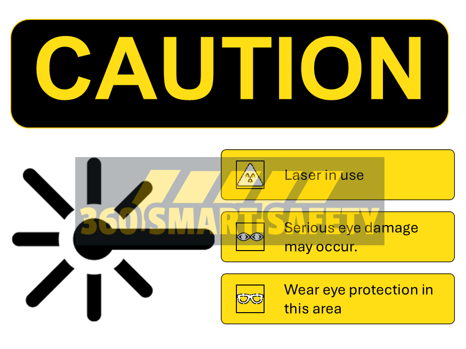 Caution Lazer in use Construction sign (PDF Download)