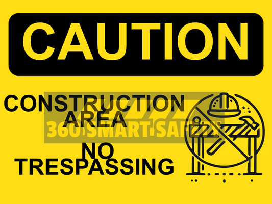 Construction area no trespassing sign (PDF Download)