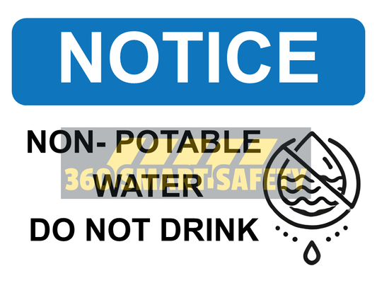 Notice non potable water sign (PDF Download)