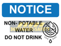 Notice non potable water sign (PDF Download)